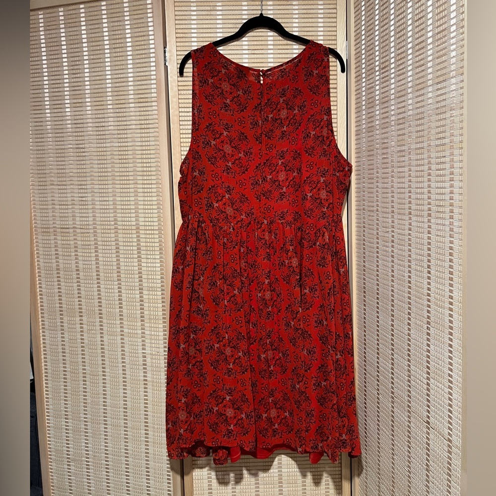 Orange Sleeveless Skater Dress
